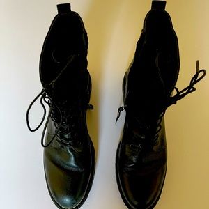Sam Edelman Black Leather Combat Style Boots